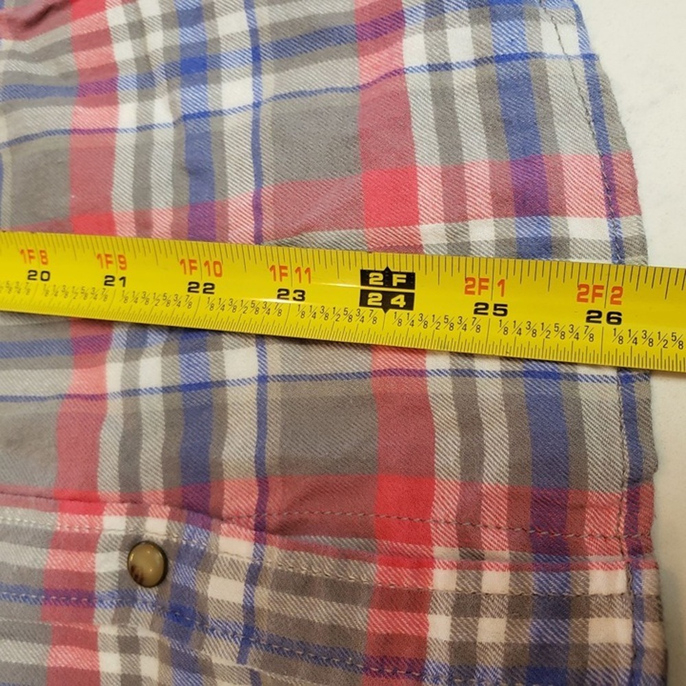Jachs Girlfriend Flannel size Large pearl snap closure double pocket bandana pr - Picture 8 of 12